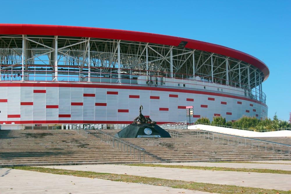 Statue in front of the Antalya Stadium.