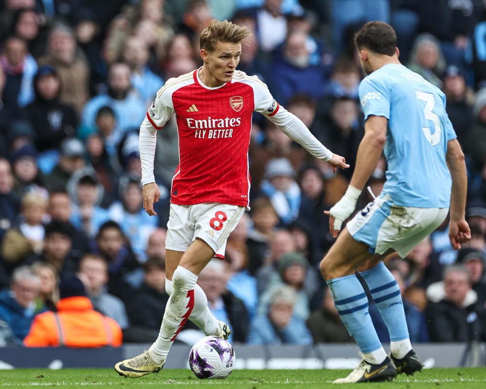 Martin Ødegaard of Arsenal in action.